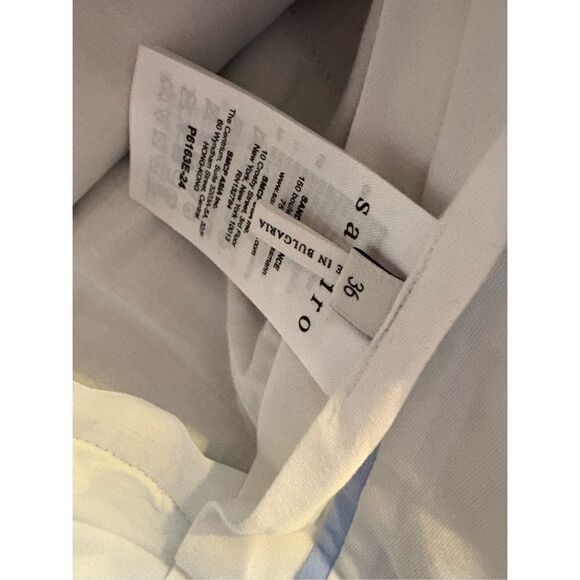 Sandro Paris Hoviv Wide Leg Linen blend Pants Woman’s Gray Plaid size 36 US 8 - Picture 10 of 10